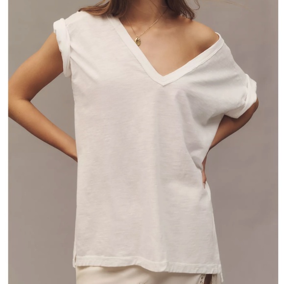 NWOT | Anthropologie The Jordyn Plus V-Neck Tee by Pilcro | Sz M - Picture 2 of 4